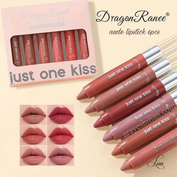 پک رژ لب پیچی مخملی دراگون 6 عددی اورجینال